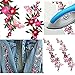2-Piece Butterfly Flower Embroidered Patches, Iron-On/Sew-On Applique for Jeans, Hats, Shirts & Clothes, Multicolor DIY Clothes Accessory