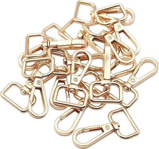 RED APPEL Metal Lobster Clamp/Clasp/Swivel/Dog Hook – Rectangular Style for Leather Craft, DIY, Purse & Bag Making – Golden Color – Fits 3/4" Belt – Pack of 10-image-21