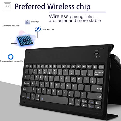 IVSO Case with Keyboard for ipad pro 12.9 2018-3rd Gen One-Piece Wireless Keyboard Stand Case Cover Auto Wake Sleep Apple Pencil Charging Supported Fit for Apple ipad pro 12.9 2018 (Black) - Thumbnail 7