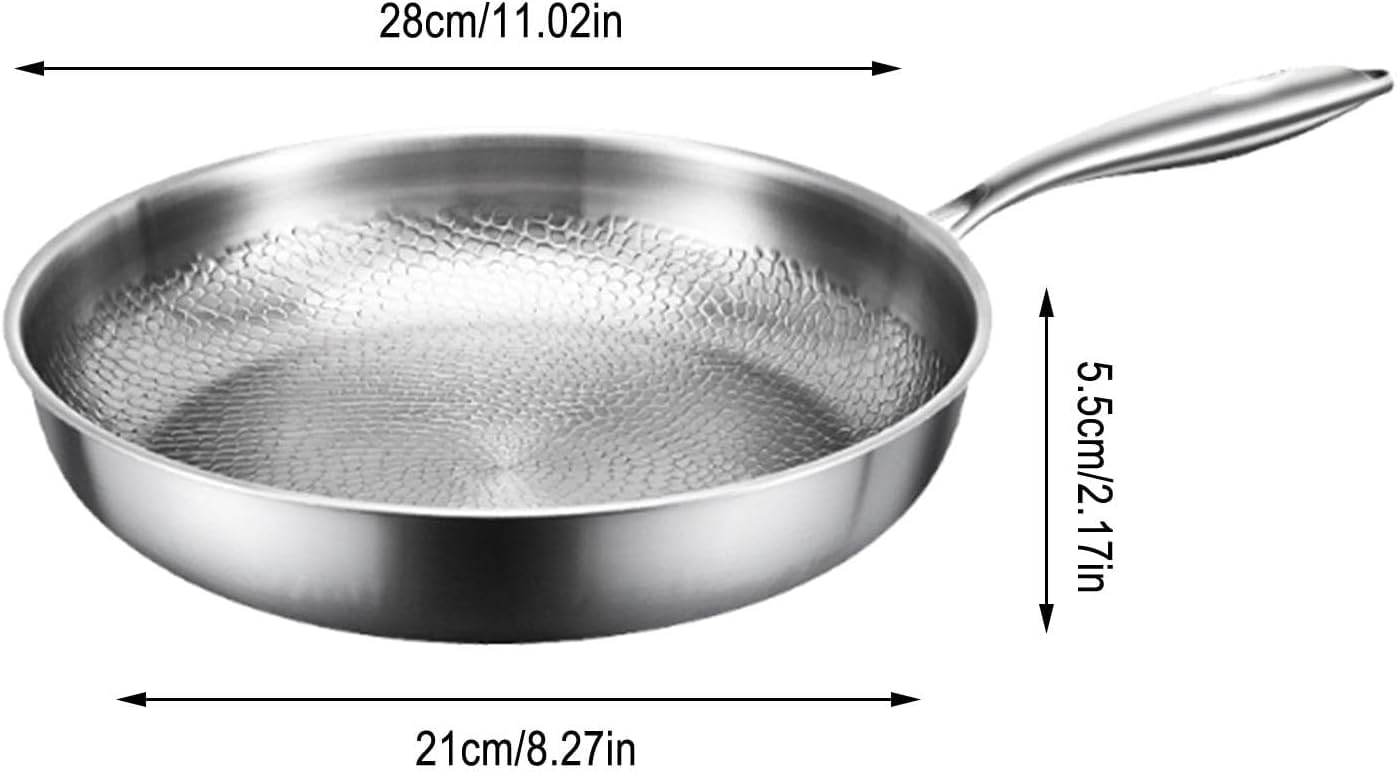 Generisch Tytanowa patelnia z pokrywką i szpatułką, 28 cm, nieprzywierająca, młotkowana, tytanowa patelnia do gotowania, patelnia tytanowa Pro Titan niepowlekana, patelnia indukcyjna, do kuchni i na