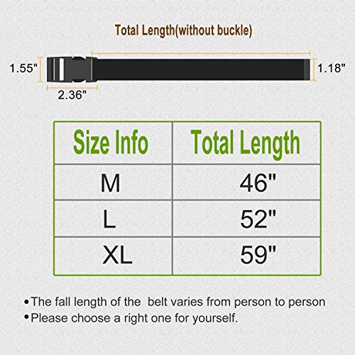 Sansths Canvas Belt For Women Extra Long Casual Belt With Flat Buckle For Jeans Dress M,Black #TOP5