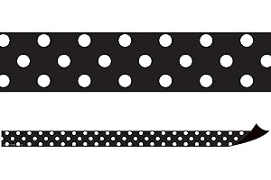 Polka Dots Magnetic Strips for Classroom Organization - Black Polka Dots Keep...