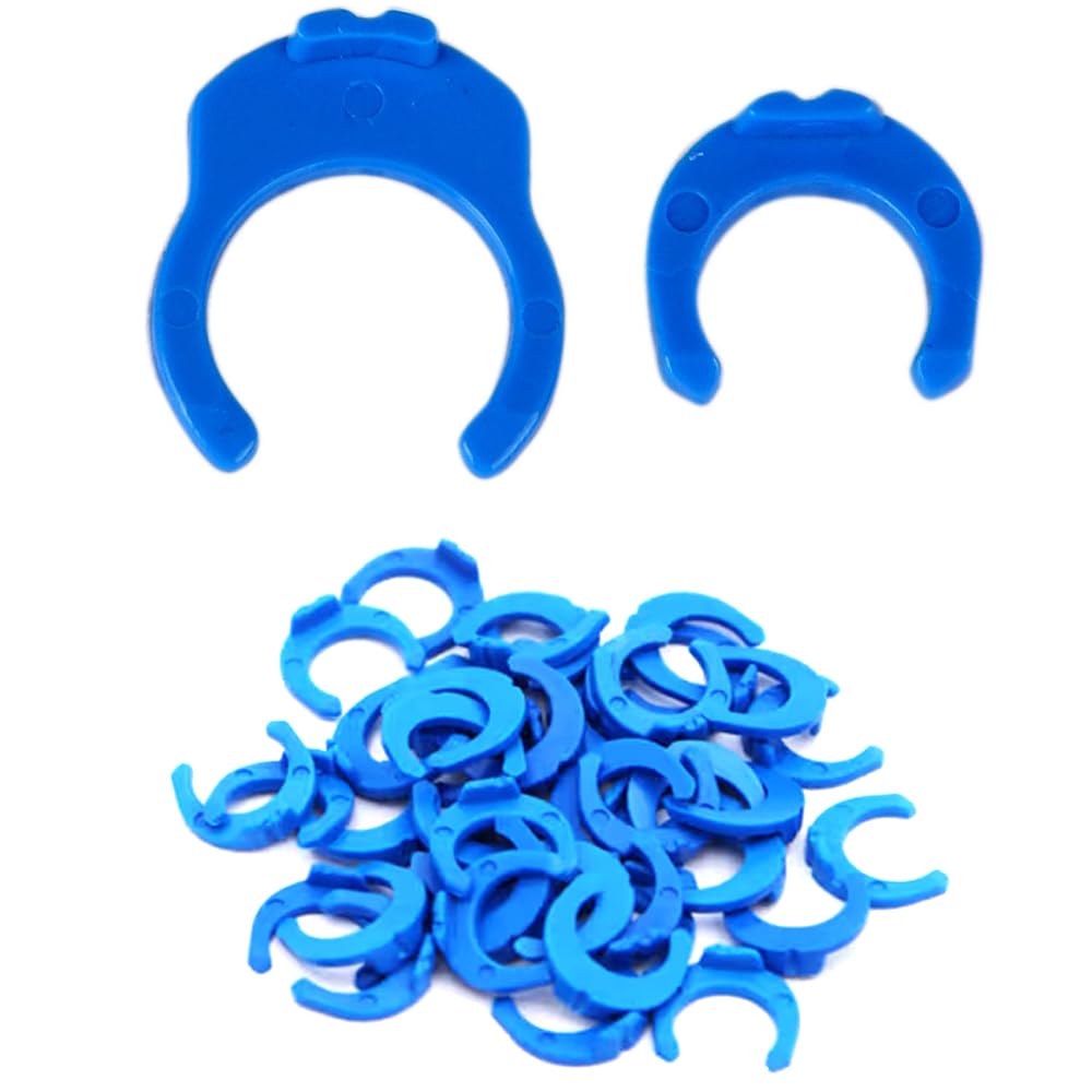 100 Stück 1/4 Zoll 3/8 Zoll Verriegelungs-Clips, Schnellverbindungsklemmen für RO Umkehrosmose-Wasserfilter-Armaturen (1/4 Zoll und 3/8 Zoll)