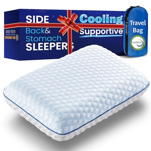 Cooling Gel Memory Foam Pillows for Sleeping, Bamboo Rayon Bed...