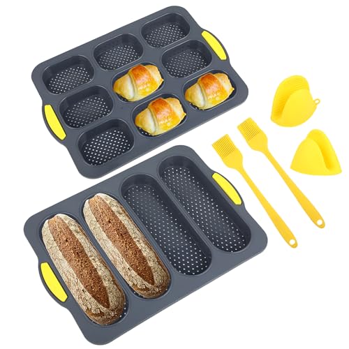 Moule à Pain en Silicone 6 Pièces – Moule Baguette Antiadhésif – ...
