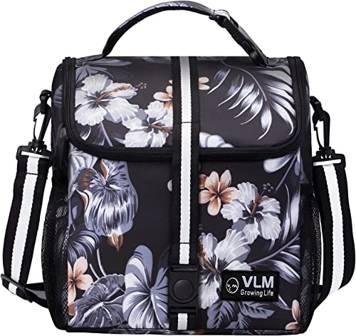 Vlm Lunch Bags For Women,Leakproof Insulated Floral Lunch Box With Adjustable Shoulder Strap Reusable Zipper Cooler Tote Bag For Work,Picnic,Camping #TOP4
