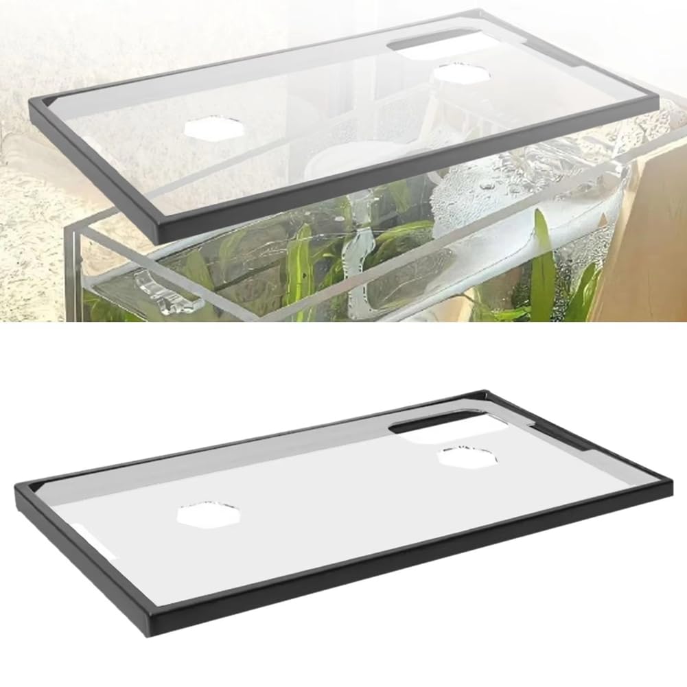 Coperchio per Serbatoio con Telaio Anti-Salto Coperchio Superiore per Acquario in Acrilico con Fori di Alimentazione Installazione Semplice L