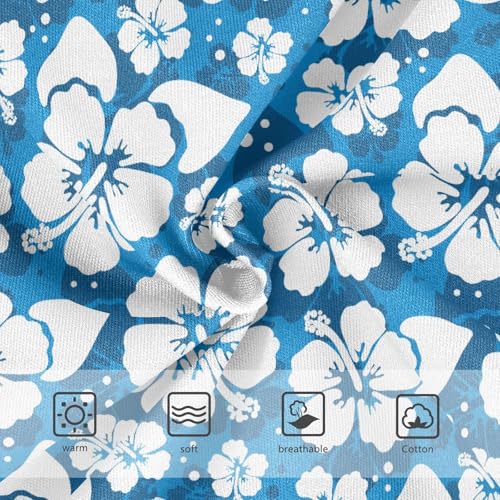 Little Girls' Soft Cotton Underwear Kids Breathable Comfort Hibiscus Blue Panties Briefs Toddler3