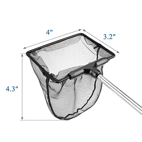 Image of Lpraer Aquarium Fish Net with Extendable Stainless Steel Long Handle Fine Mesh Net for Fish Tank