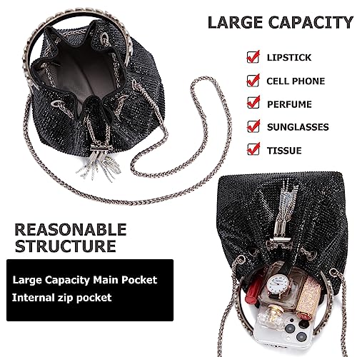 Image of Sweetovo Bling Crystal Rhinestone Purse for Women Sparkly Clutch Handbag Crossbody Bag for Evening Wedding Party Prom