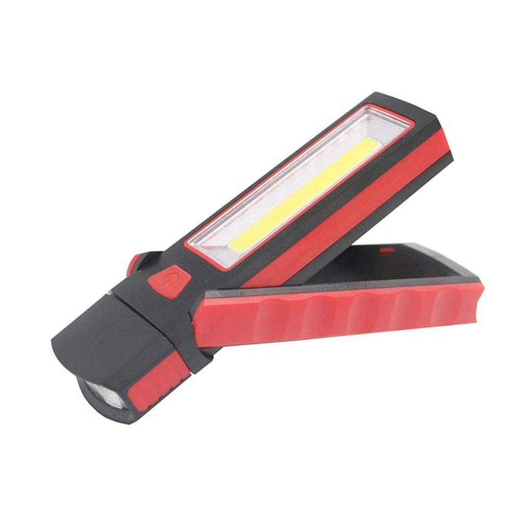 Portable COB LED Arbeits Lichtinspektion Lampe Magnetic Flashlight Fackel Klapphaken Hand Werkzeug für Garage Outdoors Camping Sport (Color : B) (C)