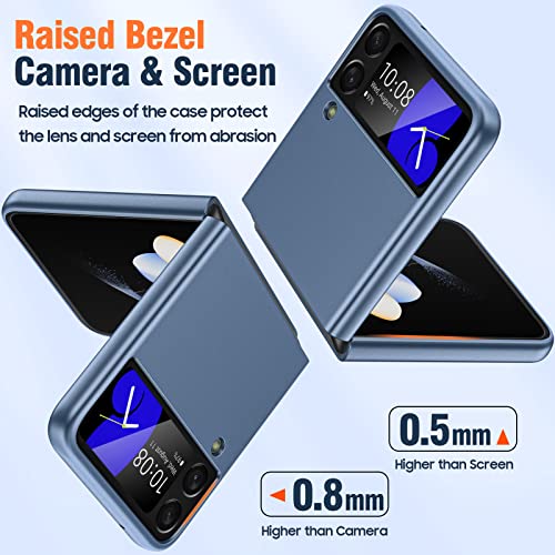 Vizvera For Samsung Galaxy Z Flip 4 Case, Slim Protective Shockproof Anti-Scratch Phone Case For Galaxy Z Flip 4 2022- Navy Blue #TOP2