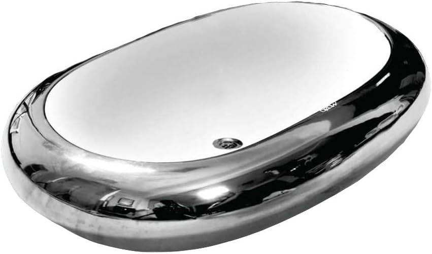 Mozio Ceramic Designer Sanitary Ware Table Top Washbasin Julie (Silver)