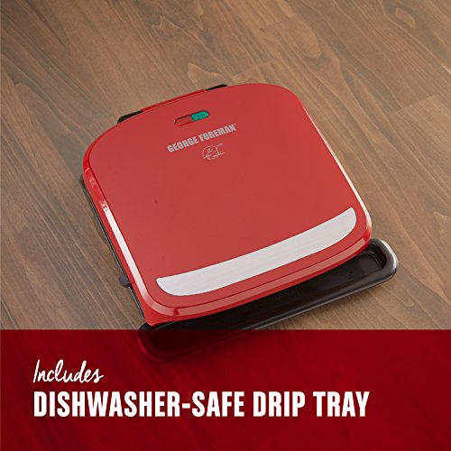 George Foreman 4-Serving Removable Plate Grill And Panini Press, Red, Grp360R #TOP3