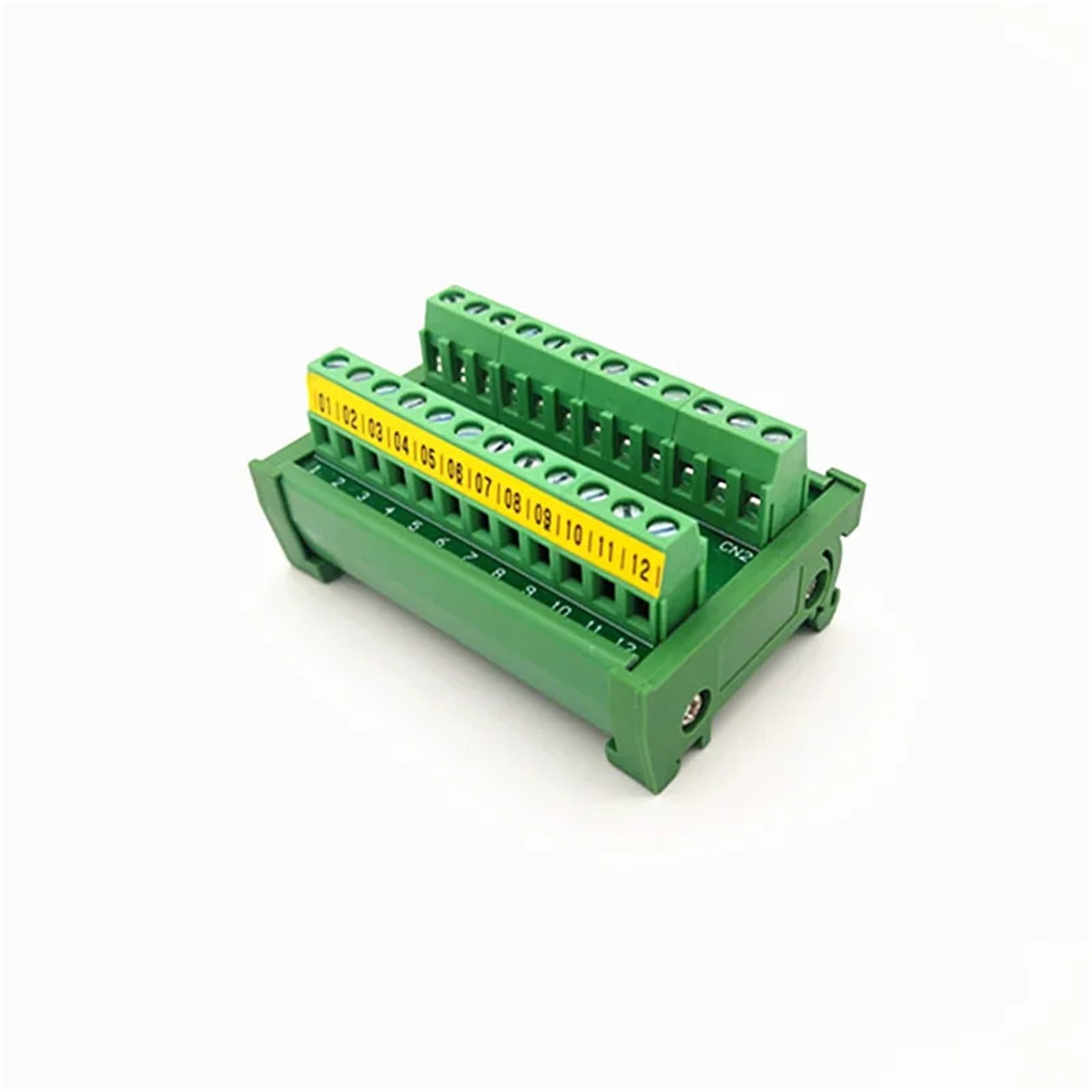 Module de distribution de bornier à vis à 12 positions 24A/400V à montage sur rail DIN 1 pièce.