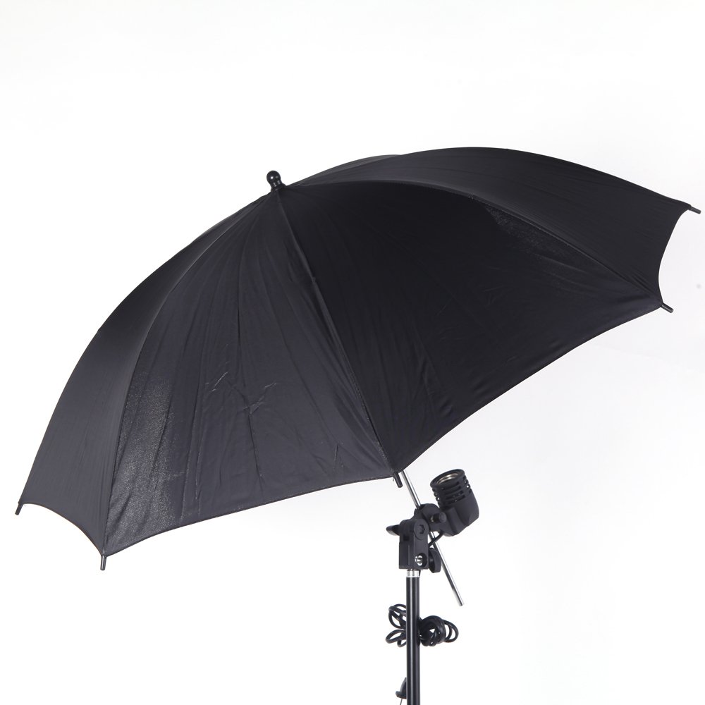 33in Studio Photo Strobe Flash Light Reflector Black Silver Umbrella for Portraits, Group Shots, and Large Objects, Suitable for All Level Photographers