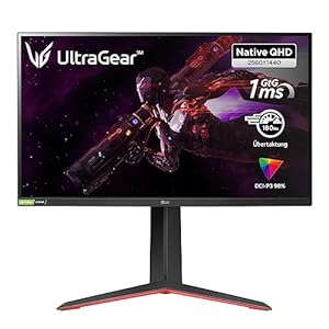 LG UltraGear Gaming Monitor 27GP850-B.AED 68,5 cm – 27 Zoll, IPS-Panel mit 1ms (GtG), 180 Hz, QHD, 2560×1440, Matt-Schwarz