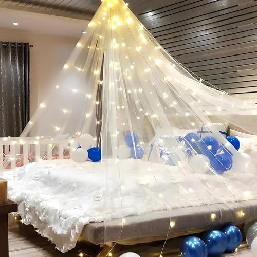 Image of Special You Canopy Tent for Decoration, Canopy for Bedroom, Unstitiched White net Cloth for Decoration 5 mtr Long, Aesthetic Room Decor, Backdrop for Decor