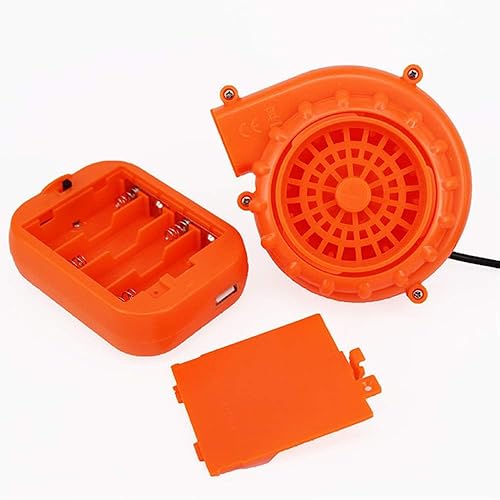 Miniatura 3 de Kiddale Original Fan - Mini ventilador para disfraz de dinosaurio, muñeca, cabeza de mascota u otros trajes de ropa inflables, naranja (versión