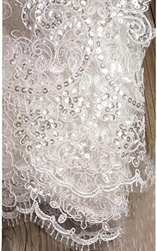 2yard Delicate White/Ivory Sequin Cording Fabric Flower Venise Mesh Lace Trim Applique Sewing Craft for Wedding Decor