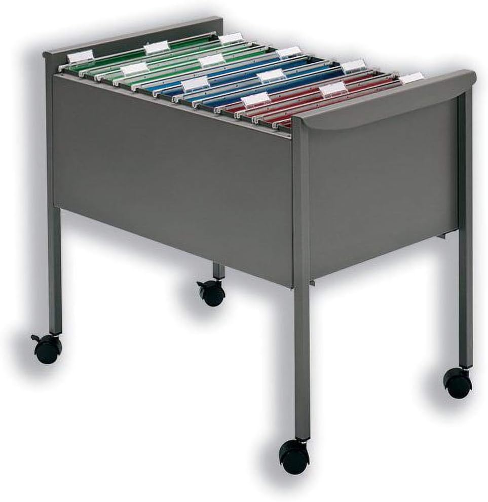 Rexel Mobile Suspension File Trolley, 50 A4 or Foolscap Files, Titanium Grey, Twinlock Filemate, 50559
