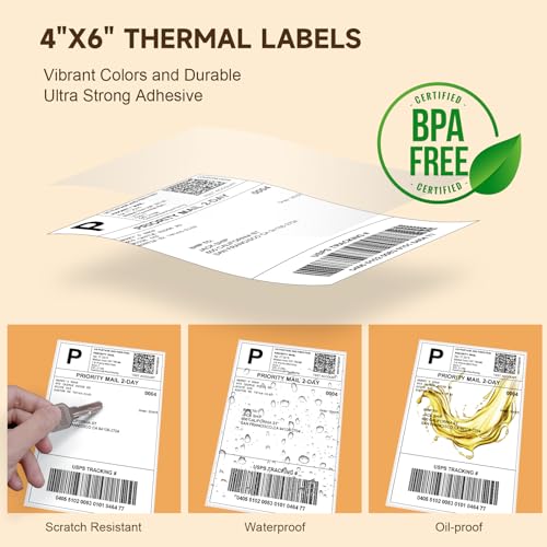 image for mugoobro 4 x 6 Direct Thermal Labels,1000 Labels Shipping Labels, Perf