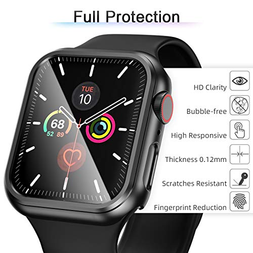 MARGE PLUS Case for Apple Watch 44mm 40mm Screen Protector, [2- Pack] Hard PC with PET Film Shockproof Full Coverage Case Cover for iWatch Series 6/SE/5/4 - Thumbnail 4