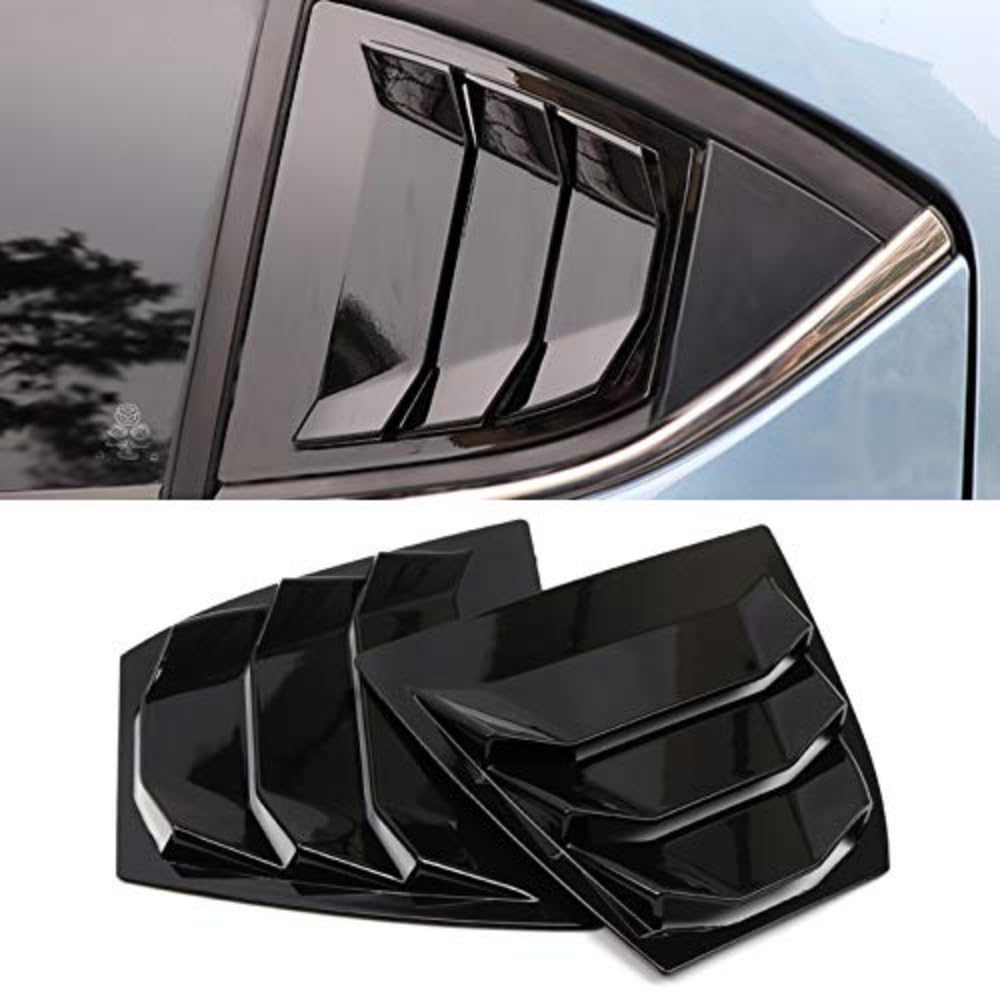 ITrims for Mazda 3 M3 Axela 2014-2018 Car Accessories Side Window Louvers Vent Cover Trim Decorative 2PCS (Glossy Black)