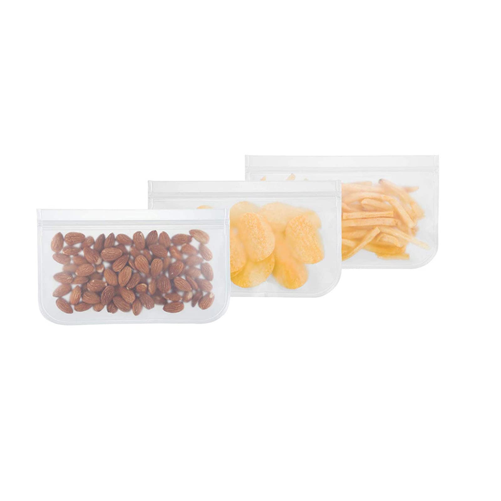 SagaSave Reusable Freezer Bags, Reusable Ziplock Bags Leakproof PEVA Ziplock Bags Ziplock Freezer Bags for Liquids Soup Meat Sandwich Snack Lunch Travel Home Organization 3PCS/S