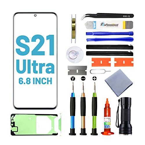 Tpyag Screen Replacement for Samsung Galaxy S21 Ultra Replacement Screen for Galaxy S21 Ultra Series 6.8 inch Screen Repair Kit with Waterproof Adhesive(NO OLED & Touch Digitizer)