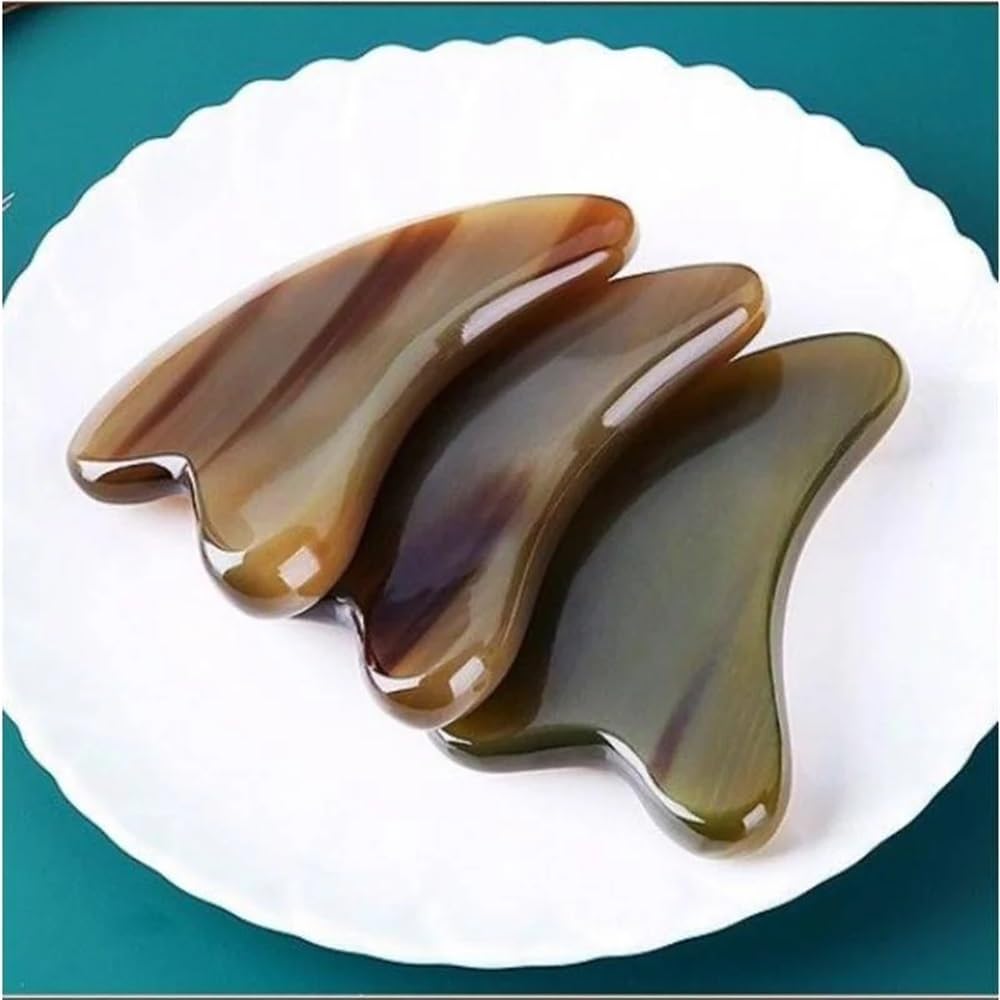 Horn Schaben Platte Gua Sha Board Gesicht Körper Massager Akupunktur Schaber Falten Gesichts SPA Werkzeug(Thickness 10-11mm)