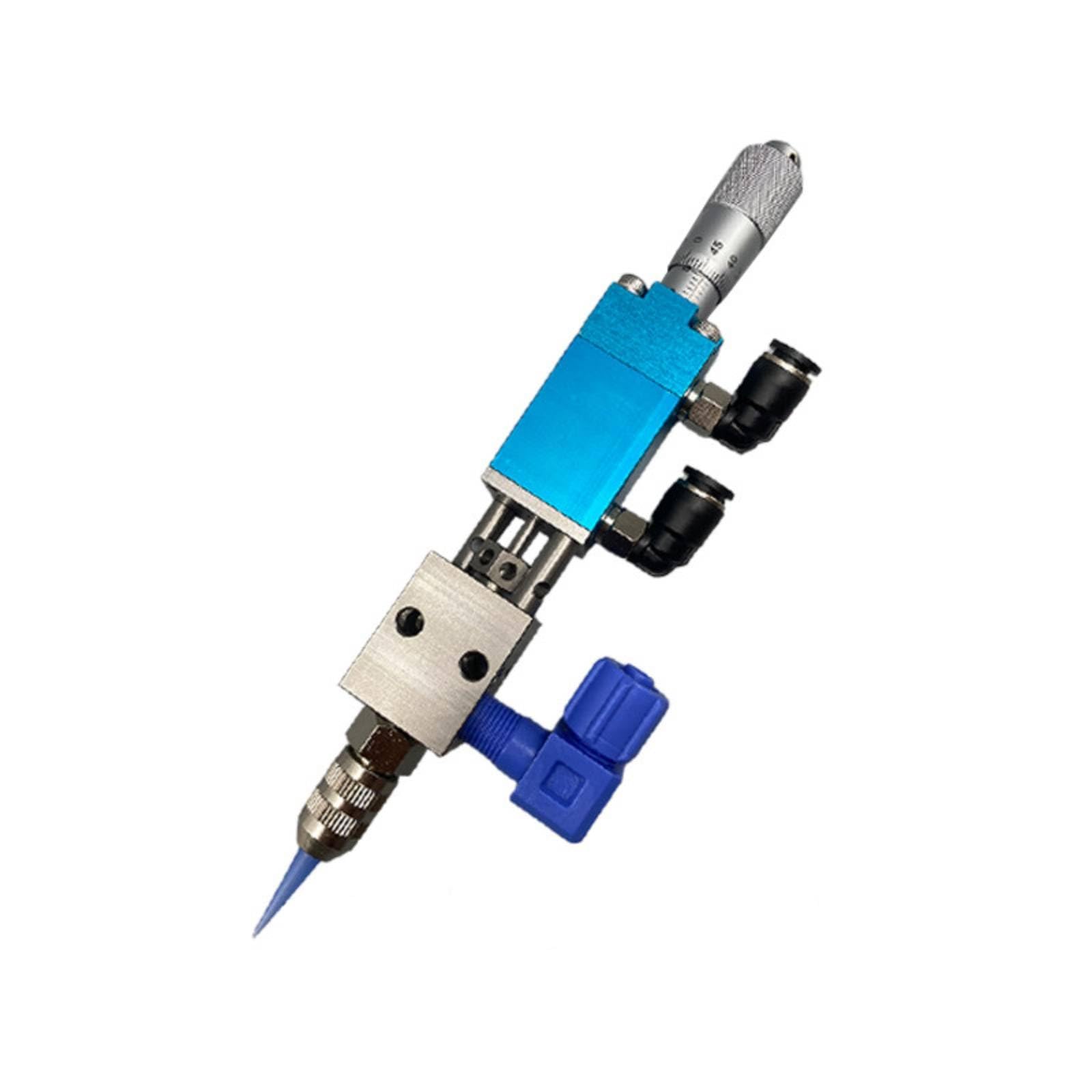 Generic Valvola di Dosaggio Microregolabile Valvola Pneumatica Dosatrice Valvola per Colla Valvola per Inchiostro in Acciaio Inox con Ugello Intercambiabile, YS-21B Blu Modello Con Interfaccia A Dado