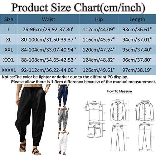 Pantalon en coton et lin homme pour l'été décontracté et léger