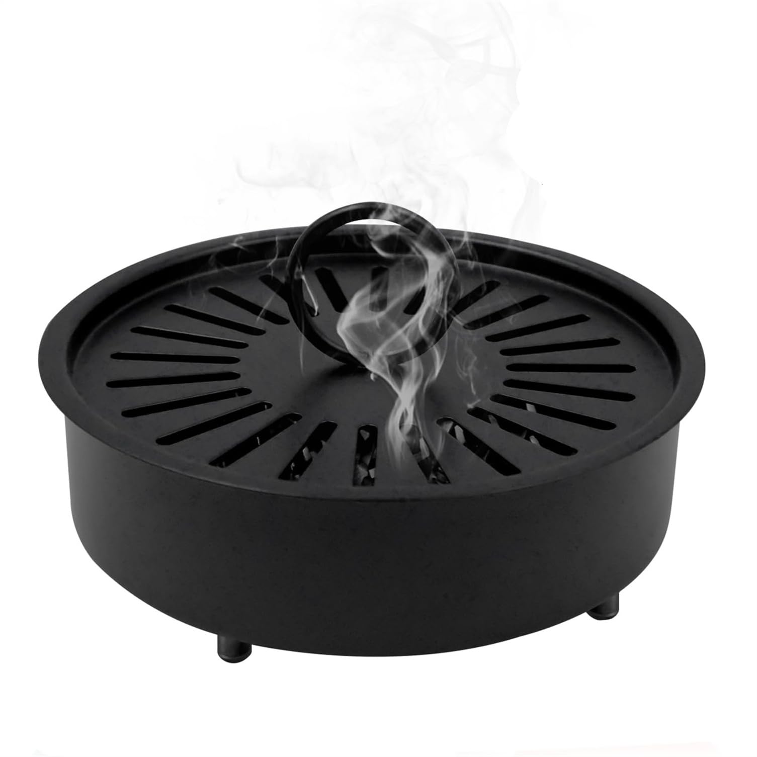 Incense Pan, Incense Burner, Incense Burner, Mosquito Spiral Holder, Fireproof Incense Bowl for Incense, Aromatherapy, Meditation, Home and Office Decoration, Black