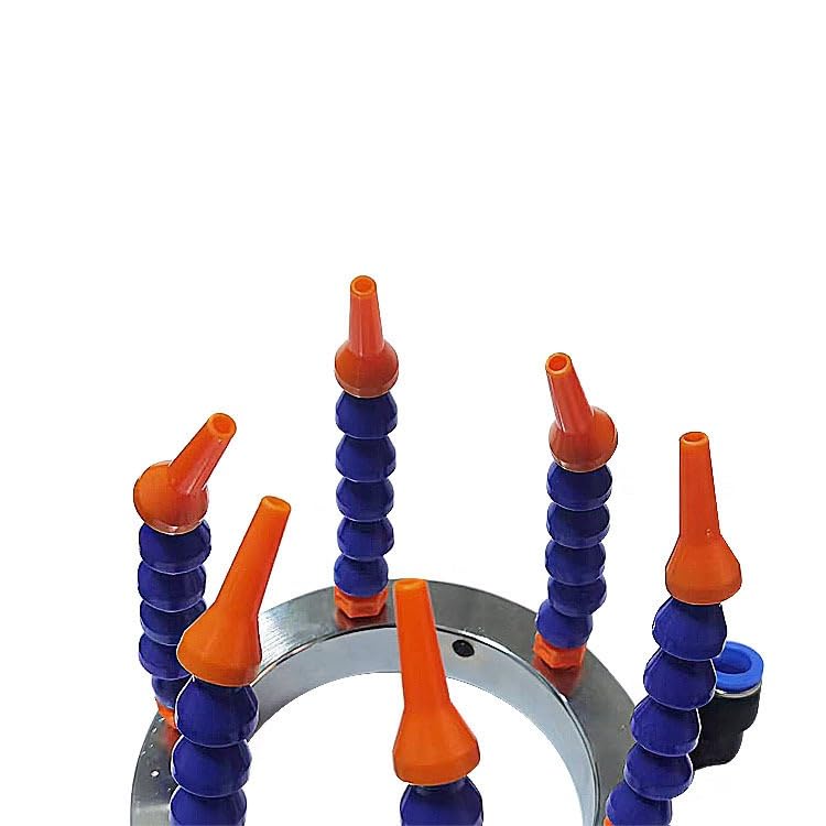 V-Shaped Brush Holder for CNC Spindle | 360-Degree Sturdy Water Jet Ring | Machine Tool Cooling Water Ring with Plastic Nozzle (65-200 mm)(ID70MM)