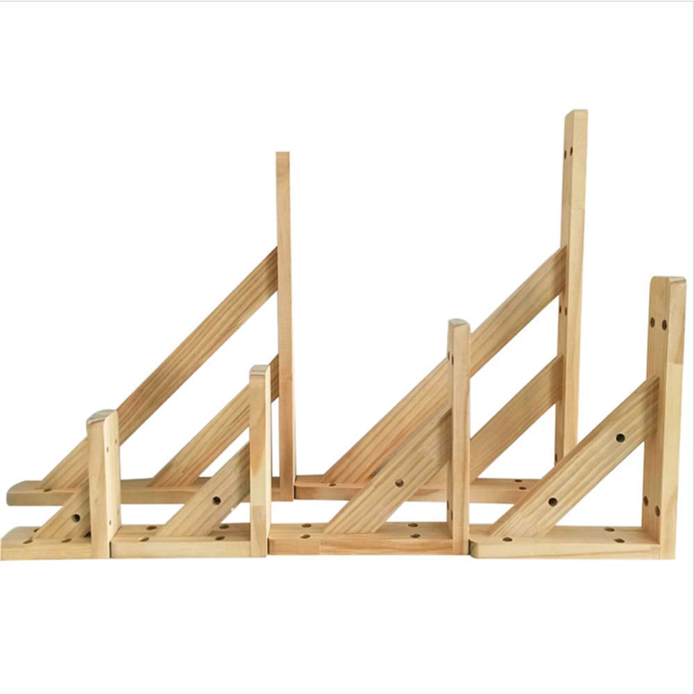 Supports d'étagère muraux en bois massif pin naturel charge 50kg