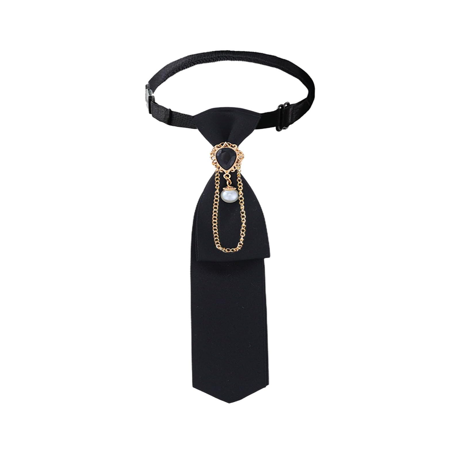omen Black Rhinestone Neck Tie, Elegant Sparkling Neck Accessory, Fashion Decorative Necktie for Wedding Party Business, 18 x 6 x 1.5 cm-image-23