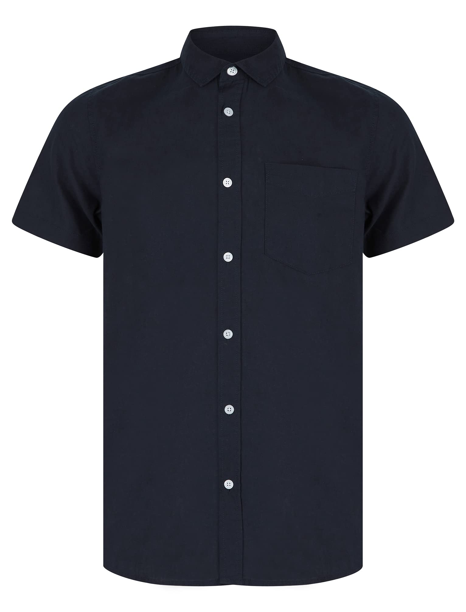 Tokyo Laundry Men's Bertrand Classic Collar Short Sleeve Linen Cotton Blend Shirt