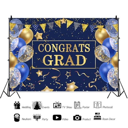 Fondo fotográfico graduación azul 10x8ft miniatura 4