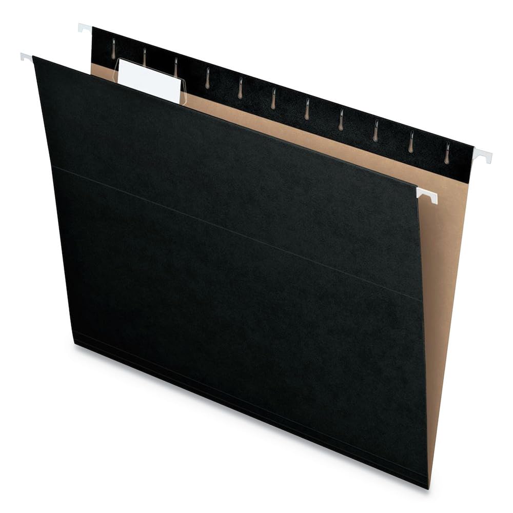 Para colgar carpetas de archivo, 1/5 Tab, carta, negro, 25/caja, se vende como 25 cada