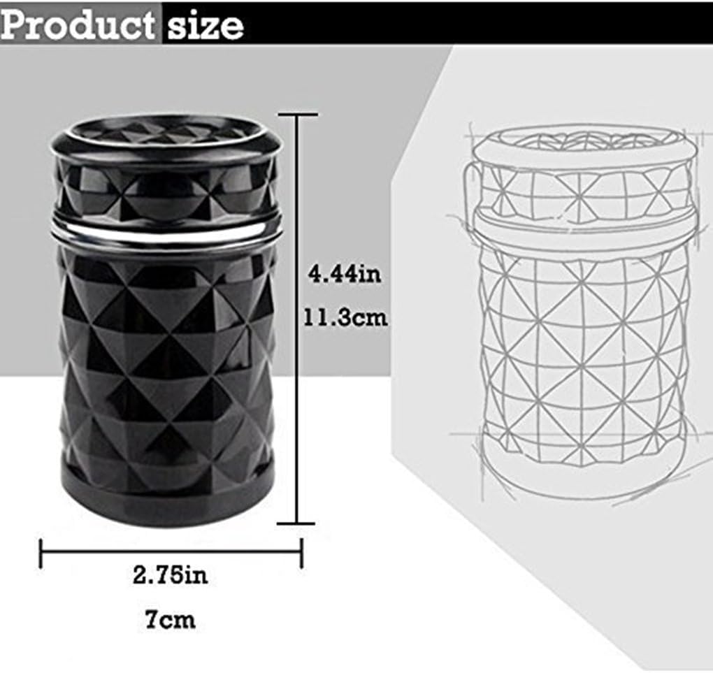 Cendrier de Voiture pour Mercedes Benz GLC SUV (X253) 2015-2020, Cendrier Auto avec Lumière Bleue Couvercle Étanche Cendrier Anti-Odeur Portatif Ignifuge