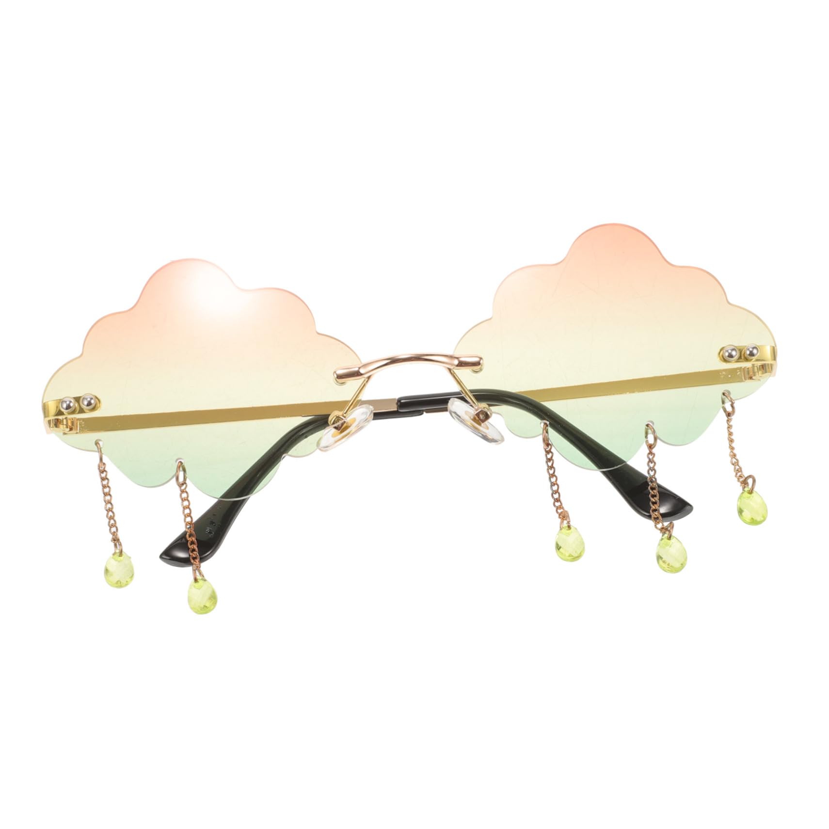 NOLITOY Unique Cloud Rimless Sunglasses Women's Stylish Sunglasses Polarized Fun Glasses