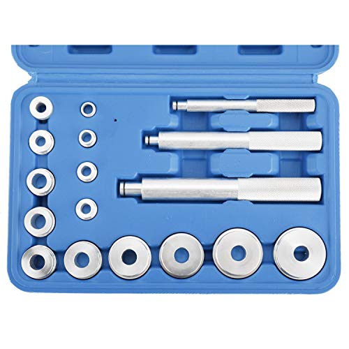 FreeTec 17tlg. Radlager Werkzeug Set Radlagerwerkzeug Abzieher Buchsen Treibsatz Druckstücksatz Radlagerabzieher Montage Instandsetzung Simmerring Austreiber Eintreiber