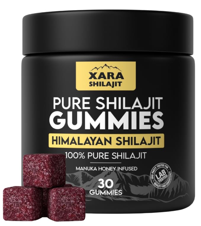 Xara Shilajit Pure Himalayan Shilajit Gummies for Men, Gummies 85+ Trace Minerals & Fulvic Acivd, No...