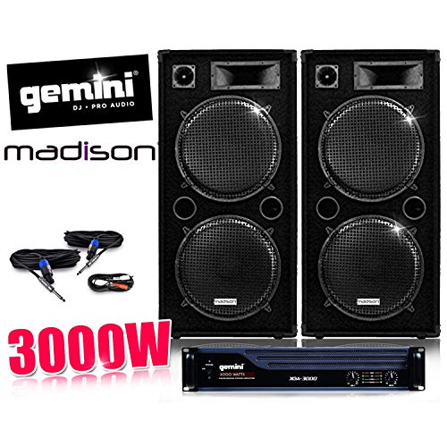Pack DJ sono AMPLI GEMINI, Enceintes 2x 1000W