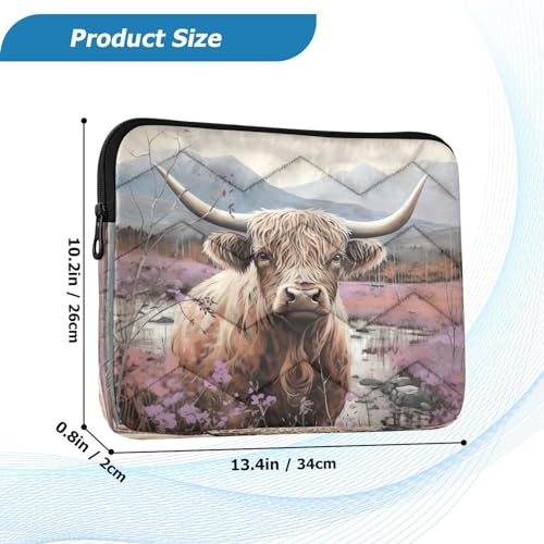 Funda para portátil Farm Highland Cow para notebooks 13-14 pulgadas miniatura 3