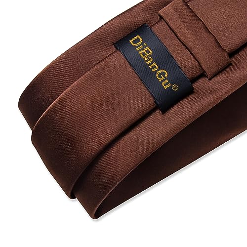 Image of DiBanGu Mens Solid Color Tie and Pocket Square Set Woven Silk Plain Necktie & Handkerchief for Men Wedding Party Formal