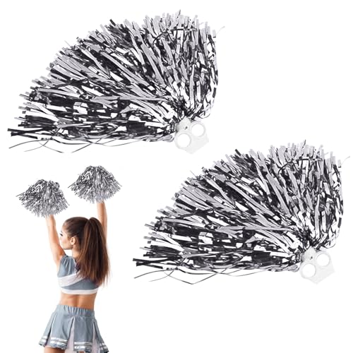 Pompon da Cheerleader, 2 Pezzi Cheer Leader Poms Pom, Fiore a Mano Cheerleader, Pom Pom Cheerleader Pompon Pom, Cheerleading Cheer Manico, per Sport, Competizione, Spirito di Squadra (D)