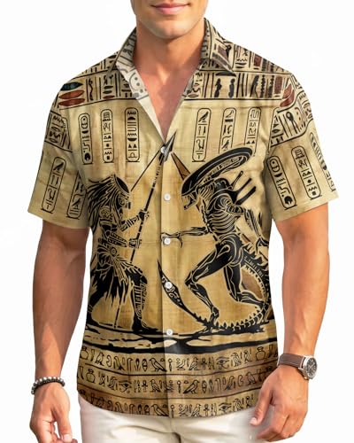 Image of 99TIMORO Fathers Film Button Down Shirt for Men, Funny Hawaiian Short Sleeve Top, Summer Beach Gifts