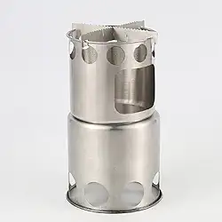 Conjunto de panelas de acampamento portátil de aço inoxidável 304 com acessórios de ferramentas de caminhada para fogão a lenha